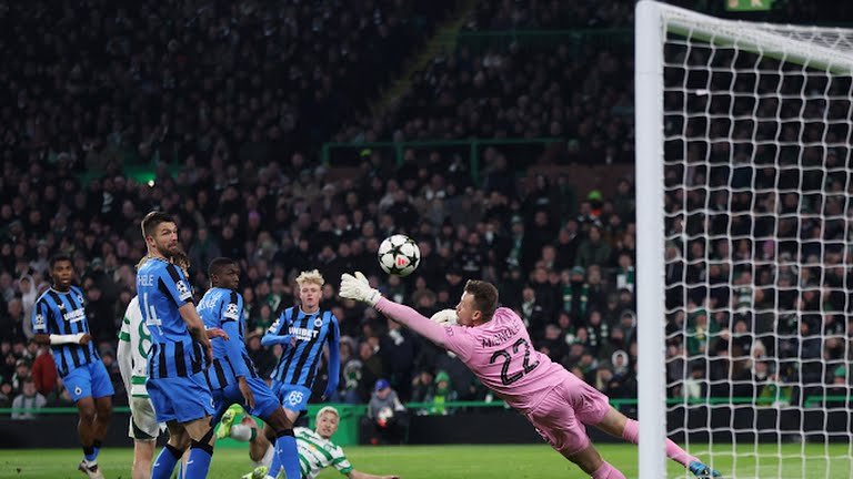 Celtic draws with Brugge after an absurd goal