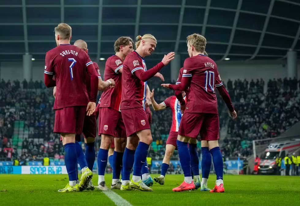 Norway thrashes Kazakhstan and moves up in the Nations League