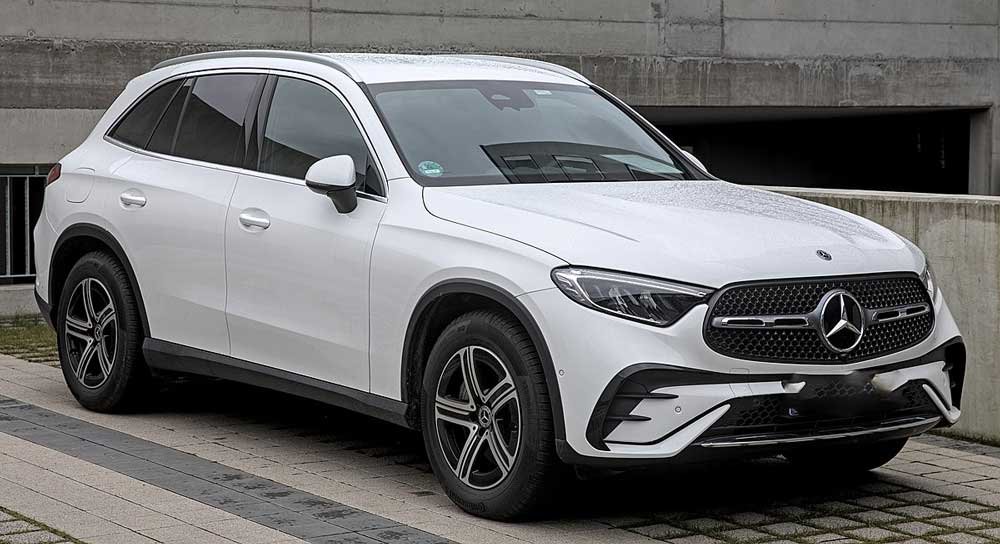 Ethan Nwaneri drives a Mercedes-Benz GLC car