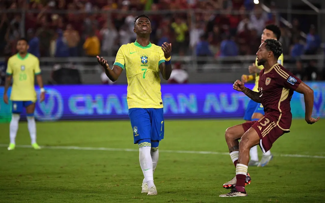 Vini Jr. misses a penalty, and Brazil draws with Venezuela